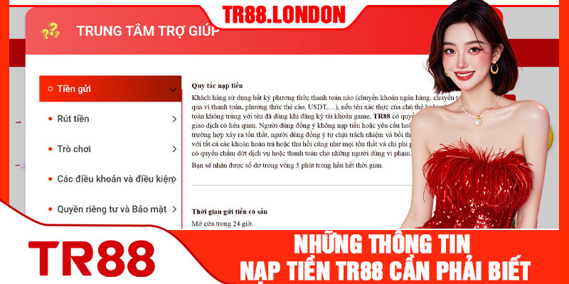 Những Thông Tin Nạp Tiền TR88 Cần Phải Biết